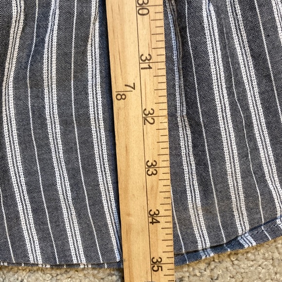 EUC Andrée by Unit Dress Babydoll Tiered Cotton Gray White Striped Ruffle Large - Picture 8 of 8